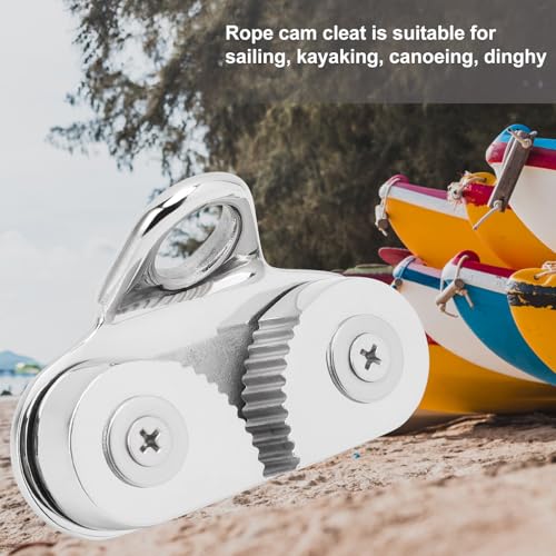 Ymiko 316 Stainless Steel Cam Cleat, Proof Rope Cleats for 5‑15mm Ropes, Boat Hardware for Sailboat Kayak Canoe Dinghy