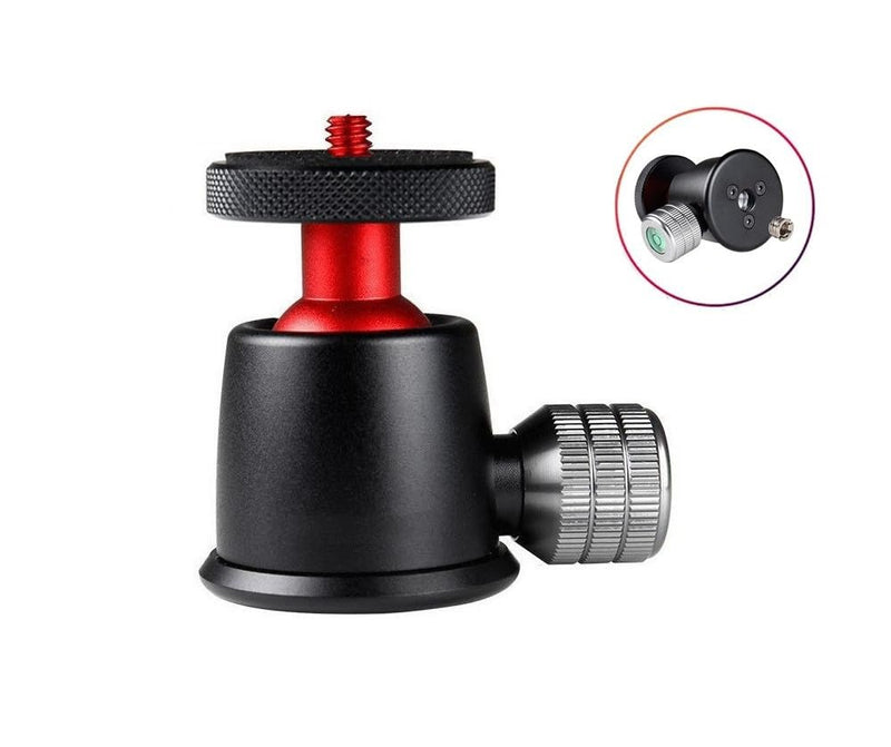 Tripod Ball Head 360 Panoramic with 1/4" to 3/8" Screw Adapter and Bubble Level for Digital Cameras, DSLR, Cell Phone, Camera Slider Track