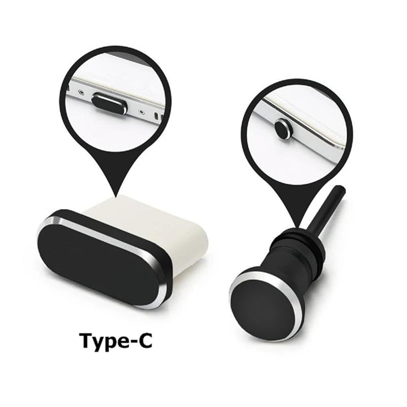 USB C Dust Plugs Charging Port Cover Caps with Cable Protectors 2 PCS Compatible with iPhone 17 16 15 Pro Max Samsung Galaxy S25/S24/S23/S22/S21/S20+ Ultra/Z Flip 6/Z Fold 6 Pixel OnePlus (Black)