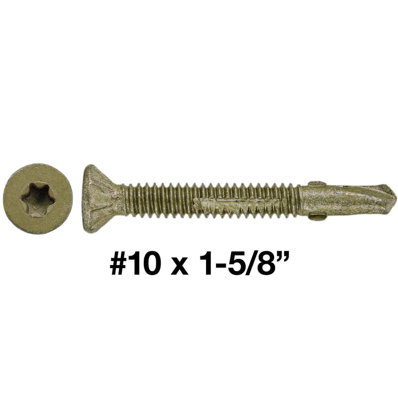 10x1-5/8 Reamer Tek Torx/Star Head Self-Drilling Wood to Metal Screws - for Flatbeds, Trailers - T-30 Torx Screw Head 1 Pound 113 Screws #10 x 1-5/8" - 1 lb 113 Screws
