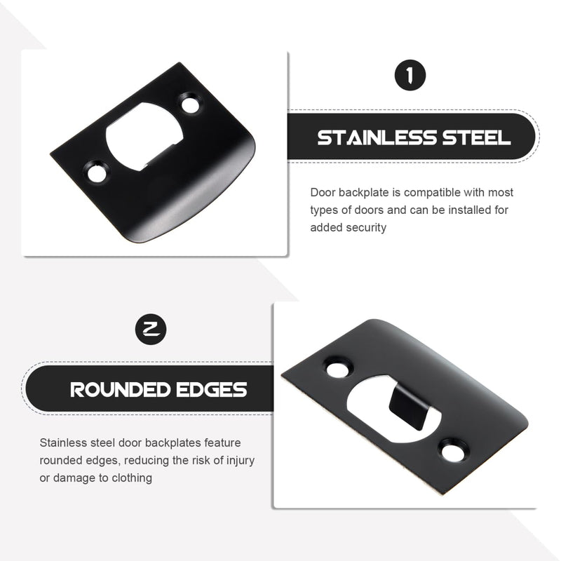 DOITOOL 12 Pack Door Strike Plate Deadbolt Strike Plate Door Reinforcement for Lock Alignment and Stability Rounded Edge Replacement Plates for Home and Business Security Systems