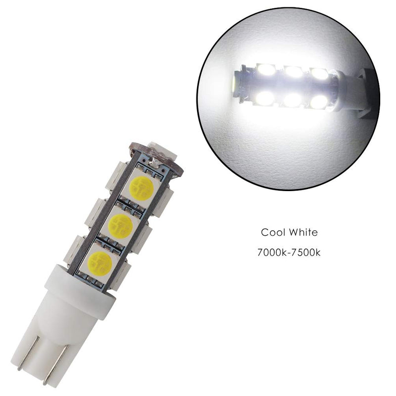 GRV T10 C921 192 194 W5W 13-5050SMD Super Bright Wedge LED Bulbs for DC 12V RV Interior Ceiling Dome Camper Motorhome Boat Lighting Bulb,Cool White Pack of 10 Cool White 10 Pcs