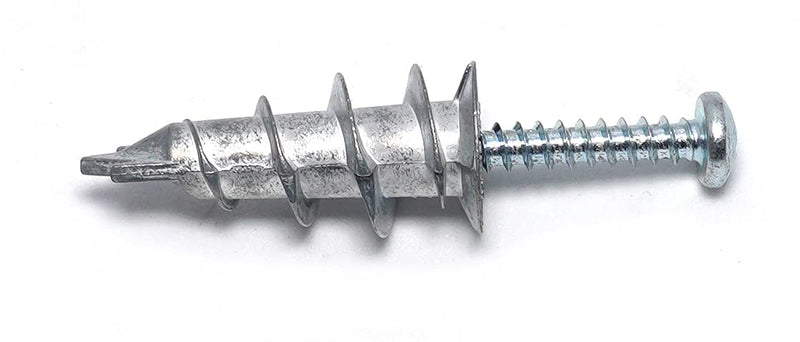 CONFAST Zinc Self-Drilling Metal Drywall Anchors Kit with Screws, 200 Pieces (100 Anchors + 100 Pcs 1" Screws), #8 Wall Anchors for Drywall, Sheetrock, and Hollow-Wall Installation