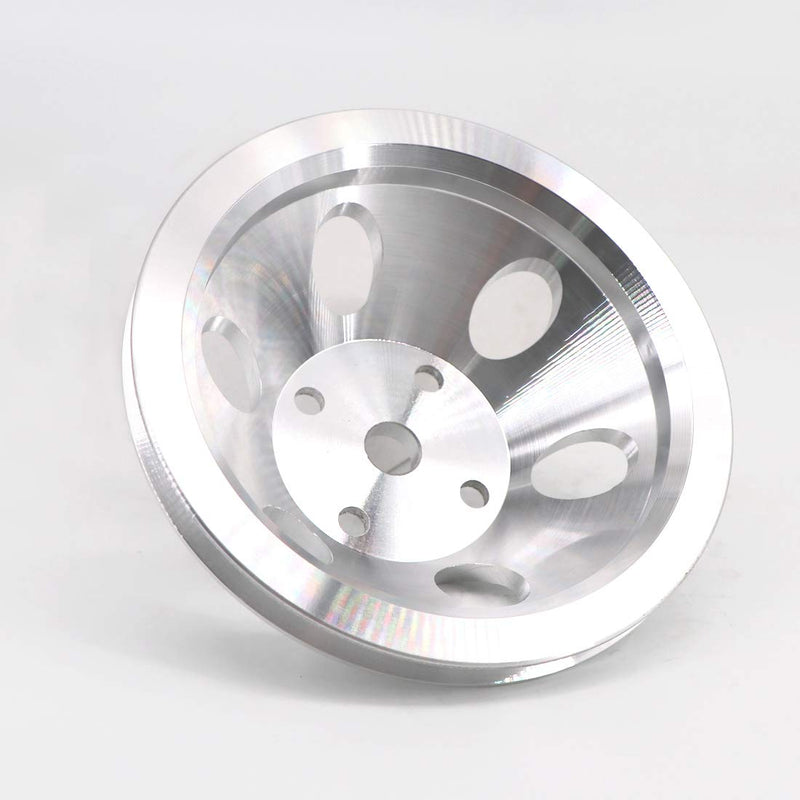 KIPA Aluminium Single groove Water Pump Pulley For SB SBC Small Block Chevy 265 283 305 327 350 383 400 with a long water pump Satin Aluminium Finish Durable 1-Groove #9842