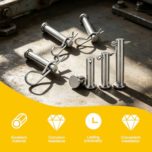 Cotter Pin Assortment Kit, Clevis Pin and R Clips Fasteners, 200Pcs 13 Sizes 304 Stainless Steel Cotter Pin for Hardware Automotive Machinery grey