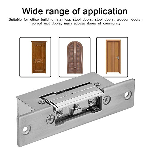 12V Adjustable Narrow-Type Electric Strike Door Lock Double Unlock Mode Access Control Lock Intelligent Cathode Lock Safety Intelligent Lock NO Fail Security
