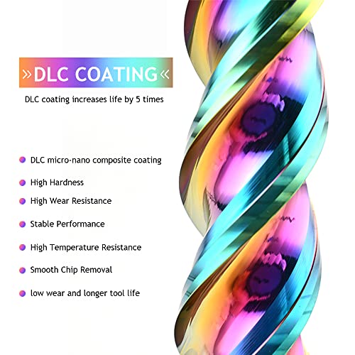 1/8" Carbide Square End Mill for Aluminum Copper Applications, 3-Flute,1/8" Cutting Diameter,DLC Coating, CNC Router Bits, End Mill Bits, U-Type Design, 10-Pack (3.175 * 3.175 * 15mm) 3.175*3.175*15mm