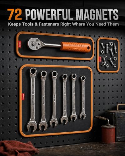 3-PCS Flexible Magnetic Tool Mat Set, Magnetic Organizer for Tools, Screws, Nuts & Metal Parts, Scratch-Free Design for Garage, Workshop & Auto Repair, Mechanic Gifts L x 1 pcs; M x 1 pcs; S x 1 pcs