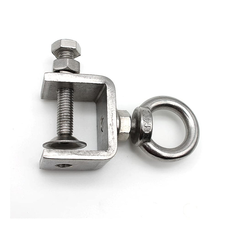 5Pcs C-Clamps;C Clamp Stainless Steel, Beam Clamp.Comes with Stainless Steel Screw Ring That Can Withstand 100 Pounds(medium) Medium