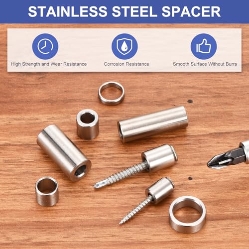 uxcell 16Pcs 304 Stainless Steel Spacer 5/8" OD x 1/2" ID x 1-1/16" Length(16x12x30mm) Screw Standoff Bushing Plain Finish Unthreaded Round Metal Spacer for M12 Screws Bolts and Rods 16x12x30mm