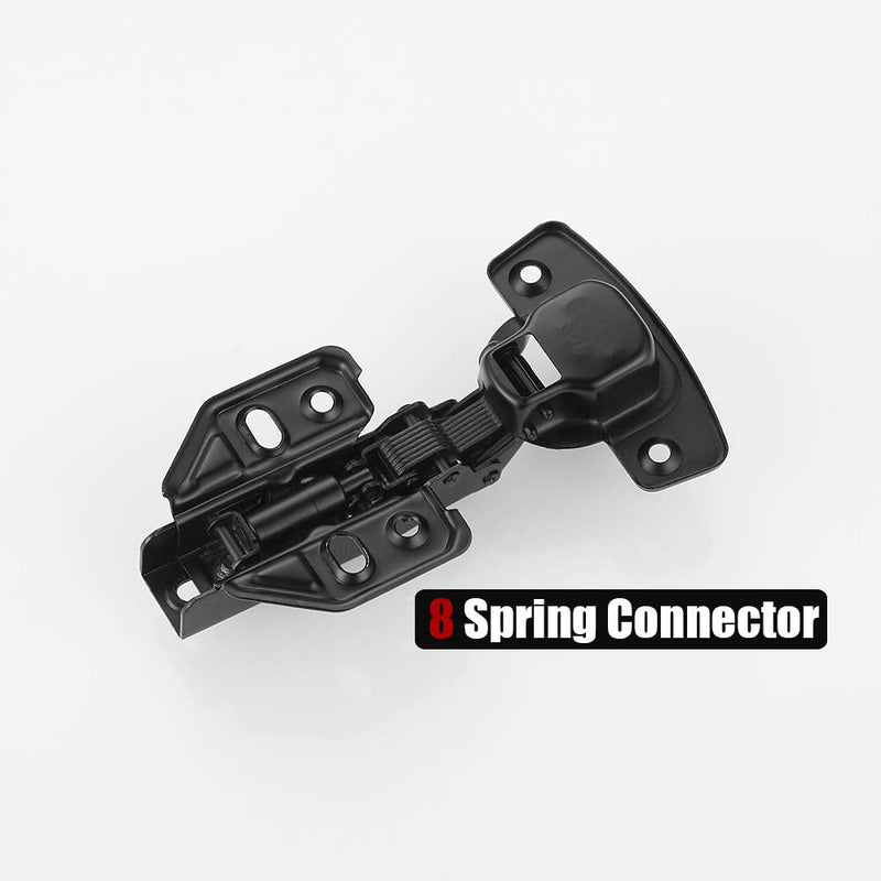 JQK Cabinet Hinges Black, 100 Degree Soft Closing Full Overlay Door Hinge for Frameless Cabinets, Stainless Steel Matte Black Finish, 10 Pack, CH100-BK-P10 1