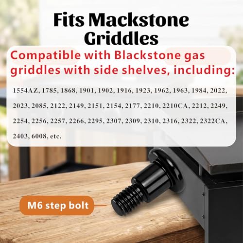for Blackstone Griddle Replacement Short M6 Step Bolt for Gas Griddles with Side Shelves 1554AZ 1785 1868 1901 1902 1962 1963 2307 2322 2256 1916 2151-10-Pack