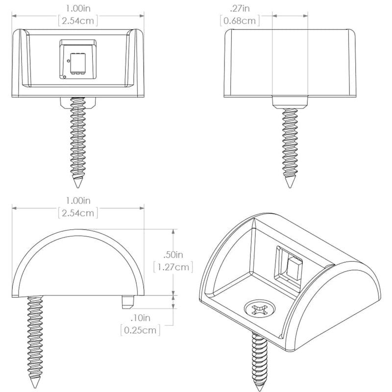 Lumitec Andros Courtesy / Accent Light, Indirect 180 Degree Light White Case 1x1-Square Inch Red Light