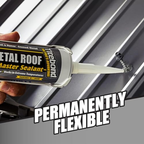 Titebond WeatherMaster Metal Roof Sealant, Brown – Premium Polymer Caulk for Aluminum, Copper, Galvanized Steel & Coated Metals, UV-Resistant – 61141, 9.5 Oz. Cartridge 9.5 Oz. 61141, Brown