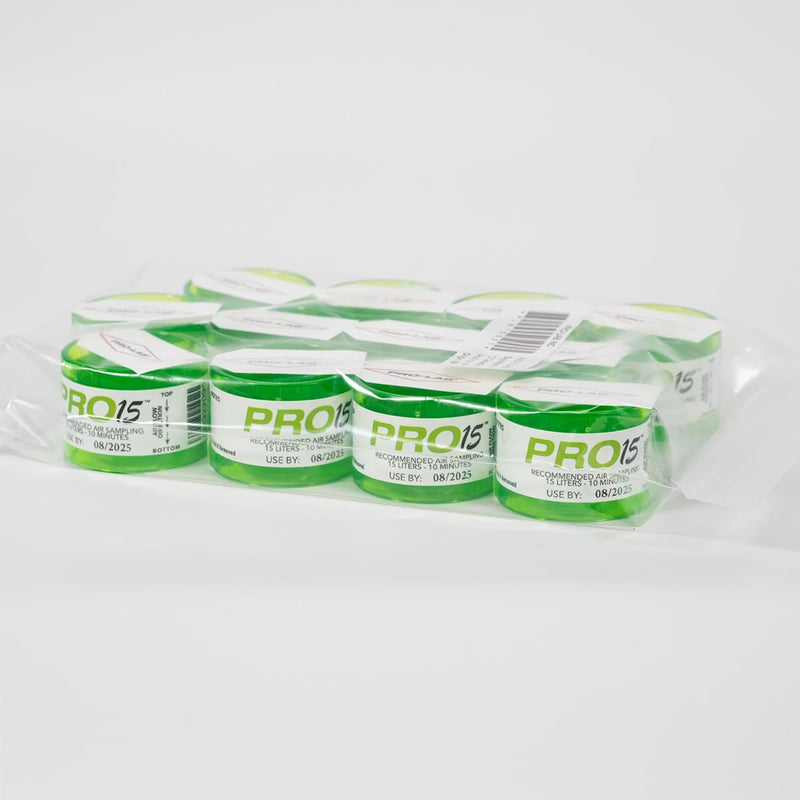 PRO15 Professional Air Sampling Cassettes (12 Pack) - Compatible with 15 LPM Pumps for Reliable Indoor Air Quality Mold Detection. Used by Thousands of InterNACHI / IAC2 Home Inspectors Nationwide