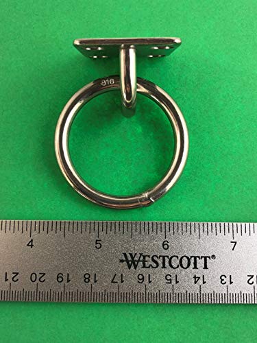 US Stainless Stainless Steel 316 Square Pad Eye with Ring 1/4" (6mm) Marine Grade (Pack of 4) 1/4" (6mm) (Pack of 4)
