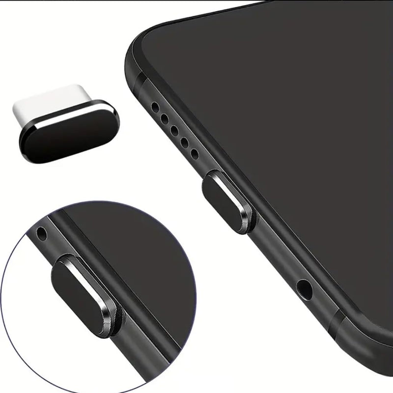 2 USB C Dust Plugs, Including 1 Cleaning Brush, Metal C-Type Charging Port Cover, Dust-Proof USB-C Plug Cover Compatible with All USB C Devices, USB C Dust Plug, USB