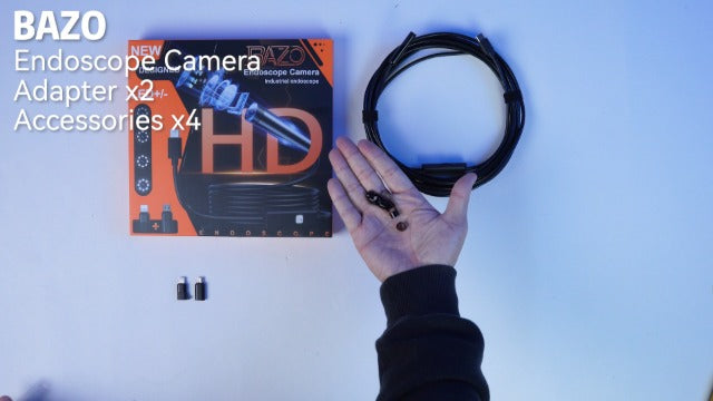 BAZO Endoscope Camera with Light –1920P HD Borescope with 8 Adjustable LEDs 1