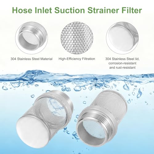 uxcell 2 Inch 304 Stainless Steel Filter Head, Hose Suction Strainer 2" (DN50)