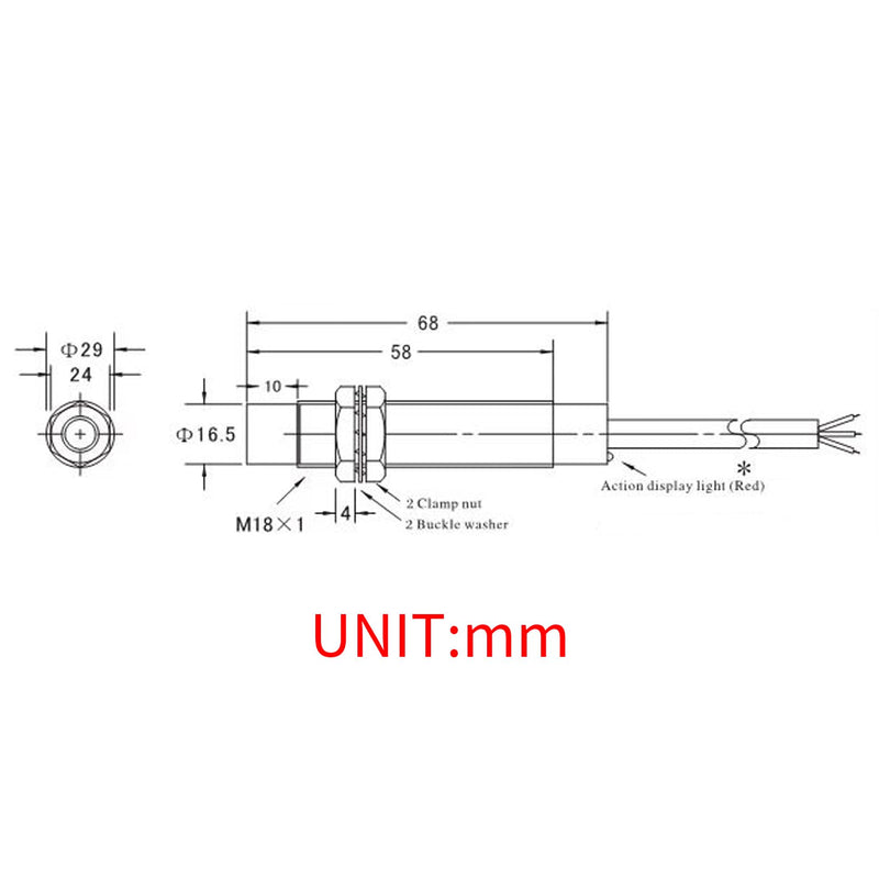  [AUSTRALIA] - 2 Pcs Capacitive Proximity Sensor Switch, DC 6V-36V, NPN NO, M18, 3 Wires, Detecting Distance: 10mm, Normally Open, LJC18A3-H-Z/BX