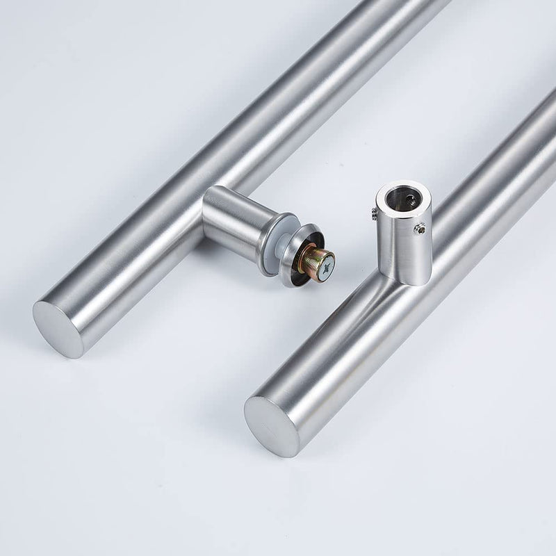 12inch/Thick 1.2mm/304 Push Pull Door Handle Solid Standoffs Heavy-Duty Commerial Grade-304 Stainless Steel Door Pull for Pulling and Pushing Sliding,Barn Glass and Shower Doors 12 Inch Silver