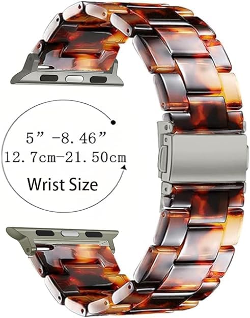 Band with Case Compatible with Apple Watch 49mm Ultra 3 2 1, [No Screen Protector] Women Men Fashion Resin Strap Bumper for iWatch Ultra Tortoiseshell-Titanium Ultra 3 2 1,49mm