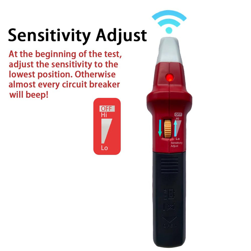 UNI-T UT25A Digital AC Circuit Breaker Finder and Tracker Kit with Electrical Integrated GFCI Outlet Socket Tester, Working on AC 90-120V, Adjustable Sensitivity Buzzer Indication, Flashing LEDs UT25A For AC 90-120V