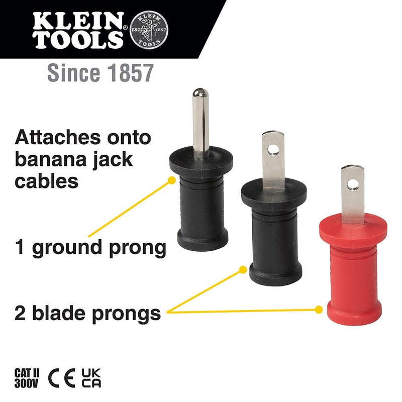 Klein Tools 69360 Alligator Clips, Outlet Tabs/Prongs Circuit Connectors Accessory Pack, Use with Klein Tools Cat. No. ET450, 5-Piece