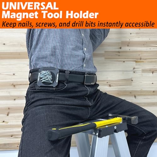 MUTUACTOR Heavy Duty Magnetic Tool Belt Clip,Φ2.2”Anti-Slip Strong Magnet Tool Belt Clip with Heavy Plate,Quick Access Magnetic Tool Holder Hammer Holster for Screws,Nails Hammers, Pliers,1PCS Heavy Duty Magnet Belt Clip X1