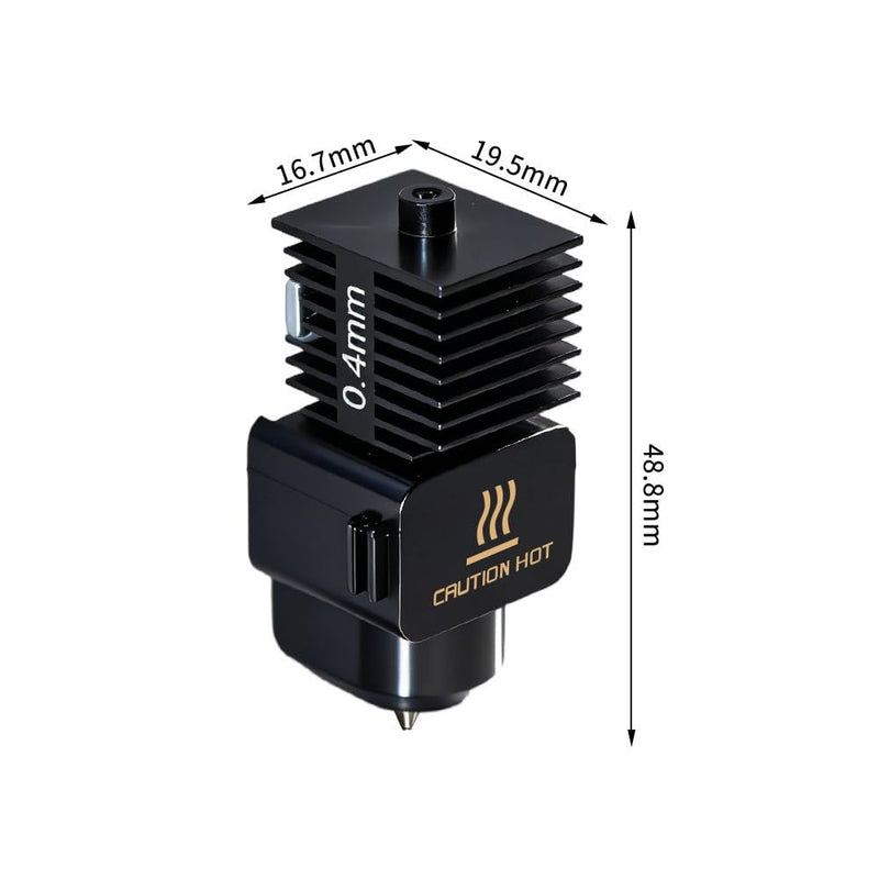 Bamboo A1 Mini/A1/A2L 3D Printer 0.4 Nozzle Kit,Hotend Print Head Hot End Kit Upgrade High-Temperature 0.4MM Hardened Steel Nozzles Replacement for Bambu Lab 3D Printer Accessories (2pcs) 0.4mm-2pcs black