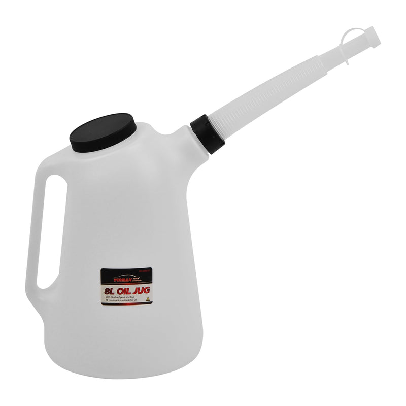 Oil Dispenser, 8 Quart, Translucent, Bottle with Spout Cap, Automotive Oil Container