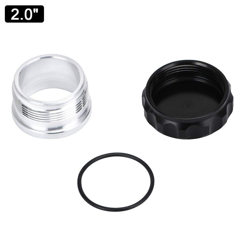 PTNHZ OD 2"/50.8mm Aluminum Alloy Weld Billet On Filler Neck Cap Oil Fuel Water Tank Black 2"