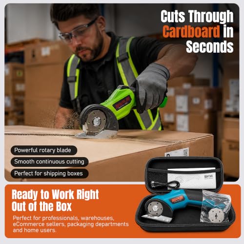 Cardboard Cutter Electric Scissor Rechargeable, 2600Mah Blue