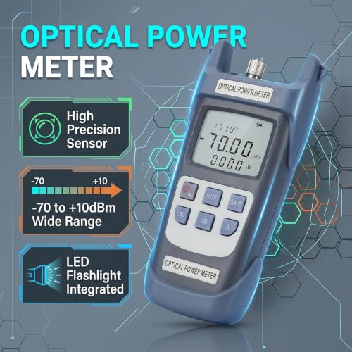 FTTH Fiber Optical Power Meter 70 dBm~+10 dBm | 500 Data Storage OPM Tool