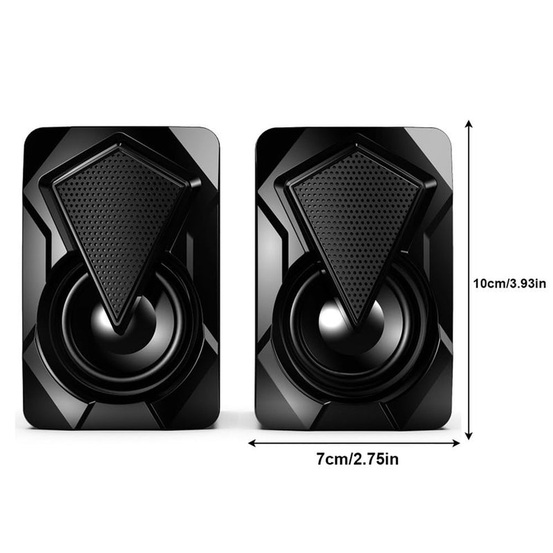 Speakers RGB Light Stereo Sound Pair for Computer Laptop Desktop，USB Plug-n-Play, External Speakers for Laptop, Enhanced Bass, Compatible with Windows, macOS, ChromeOS, Linux
