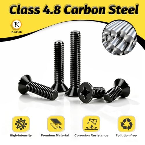 KADRICK M3 x 6mm Countersunk Screws, 300PCS, M3 Flat Head Screws M3x6mm 300PCS