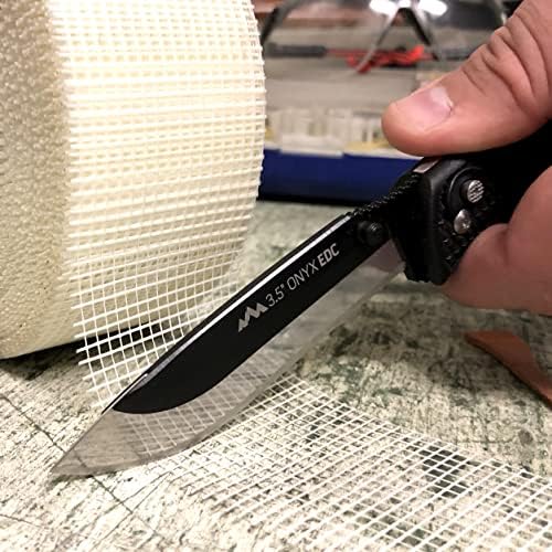 OUTDOOR EDGE Onyx EDC 3.5" Folding Pocket Knife – Replaceable Blade System with 27 Razor-Sharp Blades, Pocket Clip & Lockback Safety - Everyday Carry Knife for Outdoorsmen, Hunters & DIY Tasks 3.5" Onyx (27 Blades)