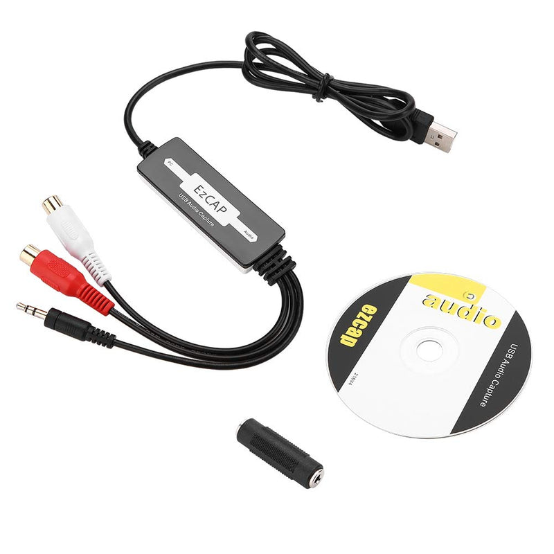 USB Audio Capture Recorder Card Converts Turntable LP/Cassette Tape Audio to MP3/WAV Digital Music Converter Adapter, Support XP/Vista/7/8/8.1/10 and