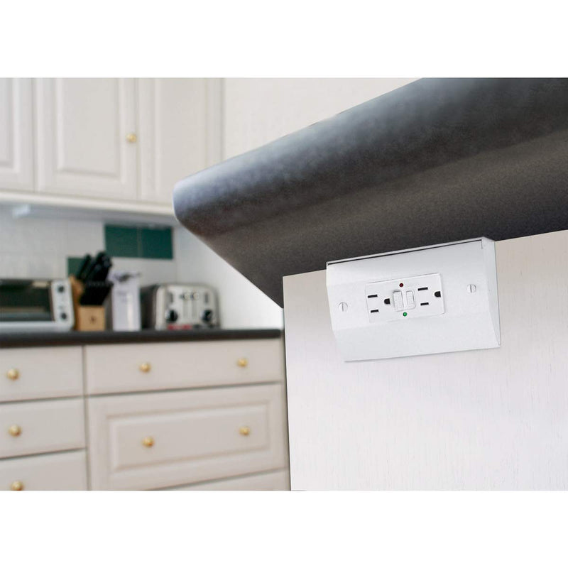 Bryant Electric RU100W tradeSELECT Under Cabinet/Counter Power Distribution Box, Slim Fit, White Metal Slim Fit Box