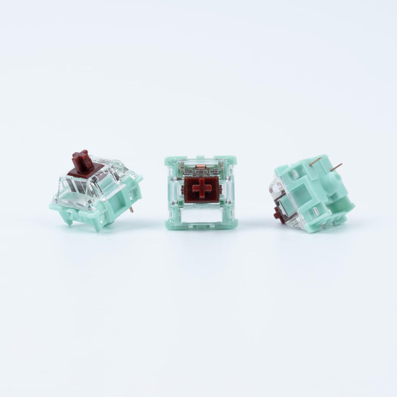 Gateron Jade Series Pre-Lubed Tactile Brown Keyboard Switch,3-Pin 55gf Double Spring Switches for MX Gaming Mechanical Keyboard(Jade Brown,10PCS) 10PCS Jade Brown