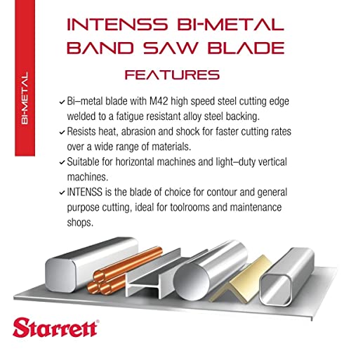 Starrett Intenss Bi-Metal Band Saw Blade, 5' 4-1/2" L x 1/2" W x .025" T