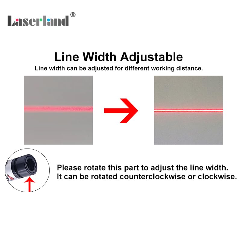 Long Range Bright Red Light Line Module Focusable Locator Generator Long Distance for Halloween Laser Swamp Pond Haunted House Fabric Wood Cloth Alignment 638nm 16mm