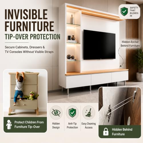DAMILA 304 Stainless Steel Heavy Duty Hidden Furniture Anchors 4 Pack