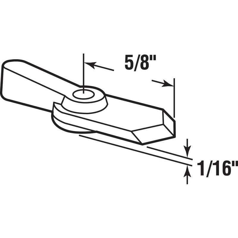 Prime-Line L 5759 Pointer Latch, 5/8 in., Plastic, White, 12 Latches with Screws (48 Pack) 1/16 in. (Pack of 4)