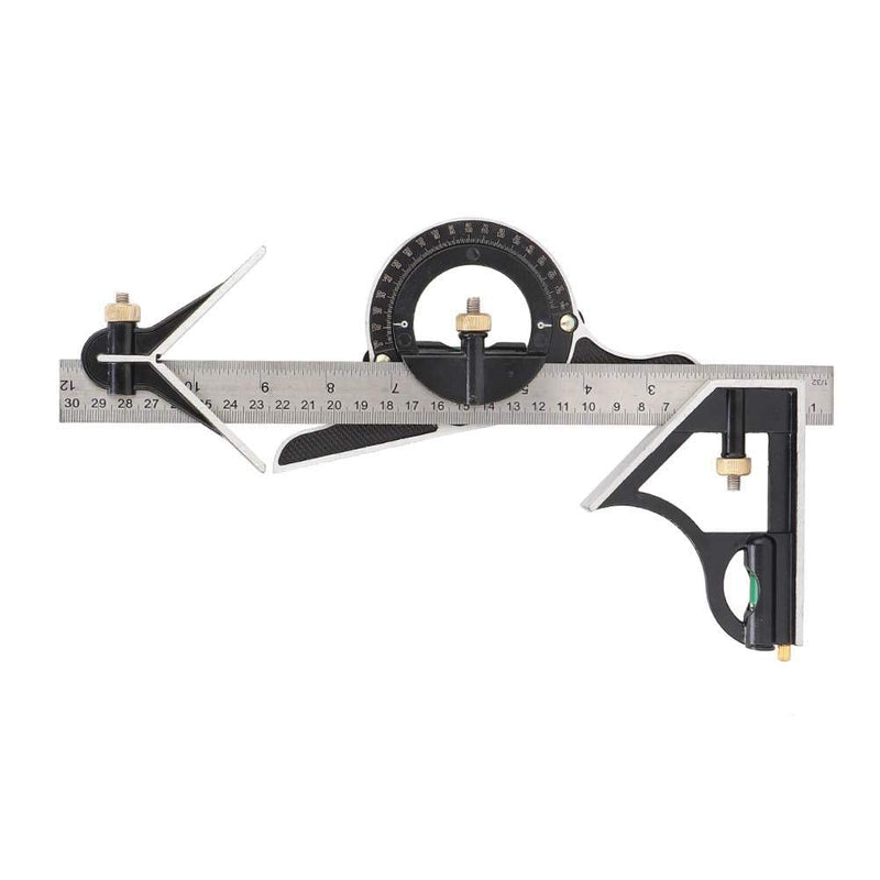 Stainless Steel T Ruler, Combination Set with Protractor, Stainless Steel Angle Ruler 0-180° Combination Tri 0.01 Protractor Measure Tool for Woodworking, Metalworking