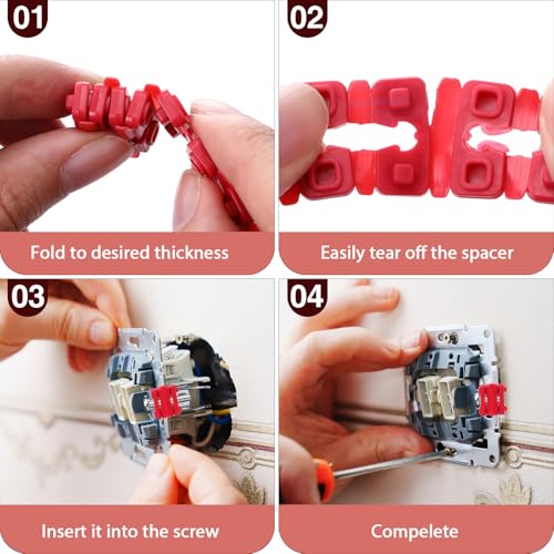 Outlet Spacers for Electrical Box, 200 Pcs, Red