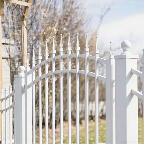 10pcs Aluminium Alloy Fence Finials Fits 3/4" Square Post - Metal Four Sided Spire Wing Tip White Finial Fence Toppe, for Yard Garden Lawn Iron Picket Fence Finial Tops Decoratio White B 3/4 inch-10Pcs