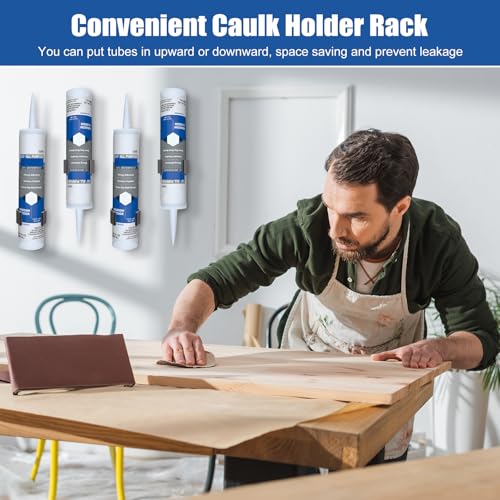 8 Pack Caulk Tube Holder, Wall Mounted 8