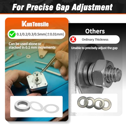 Shim Washer 17 x 22 Precision Spacers Kit 80 Pcs 0.1/0.2/0.3/0.5mm Thick 17 x 22 x 0.1/0.2/0.3/0.5mm