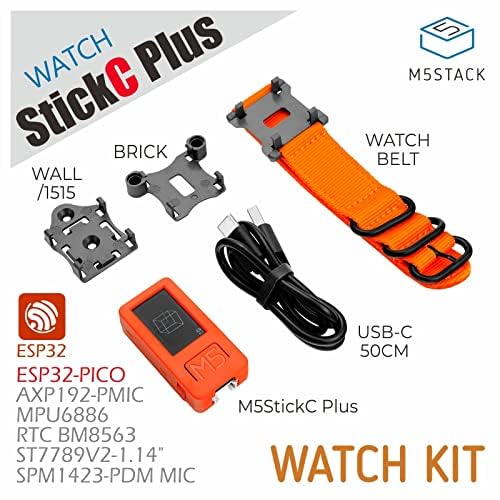 M5Stack Official M5StickC PLUS2 ESP32-PICO-V3-02 Mini IoT Development Kit 1.14-inch TFT Screen IoT Controller for UIFlow (M5StickC Plus with Access)